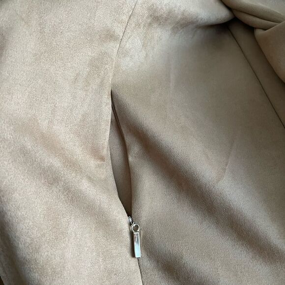 T Tahari Women Suade Open front Coat XL - Picture 6 of 7